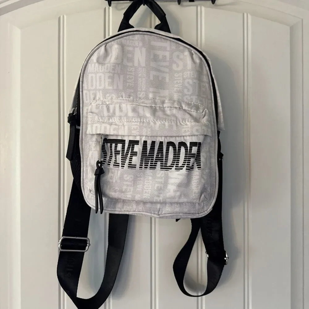 Steve Madden Black Nylon Kids Mini Backpack with Logo Women’s Purse